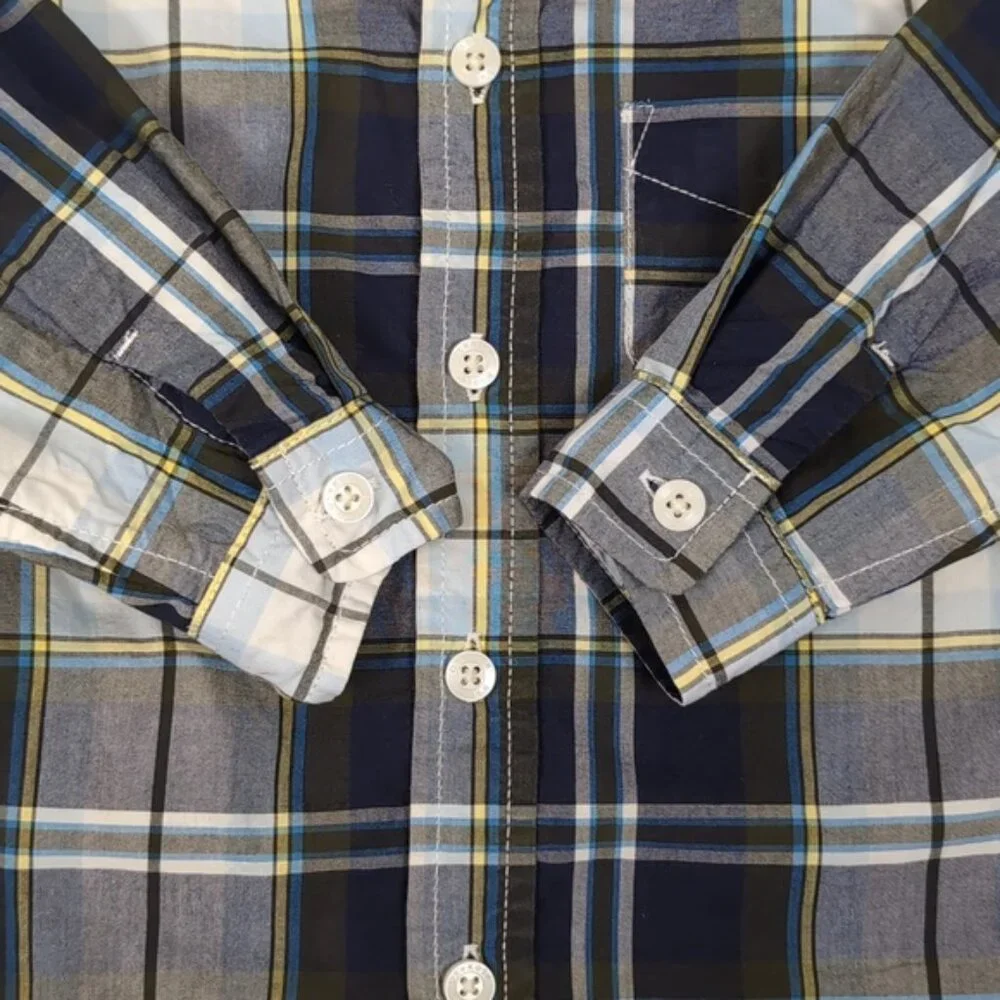OshKosh Plaid Button Down Shirt Baby Boy 12m Long Sleeve Western Style Top